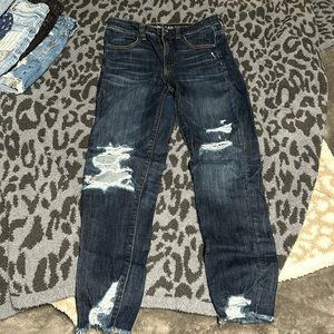 American Eagle Dark Blue Jeans Hi-Rise Jegging Crop